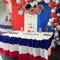 2 Pack Plastic Patriotic Table Skirts - 29in x 14ft 4th of July Table Skirt for Veterans Day Memorial Day Independence Day Decoration, Red White Blue (Red)